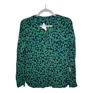 Anthropologie Green and Blue Button Down Shirt